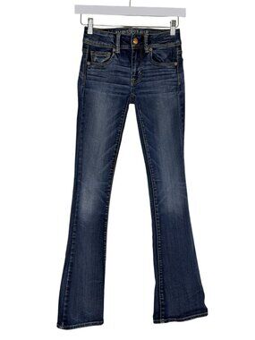 American Eagle Outfitters Super Stretch Kick Boot Jeans Denim Pants Blue 00